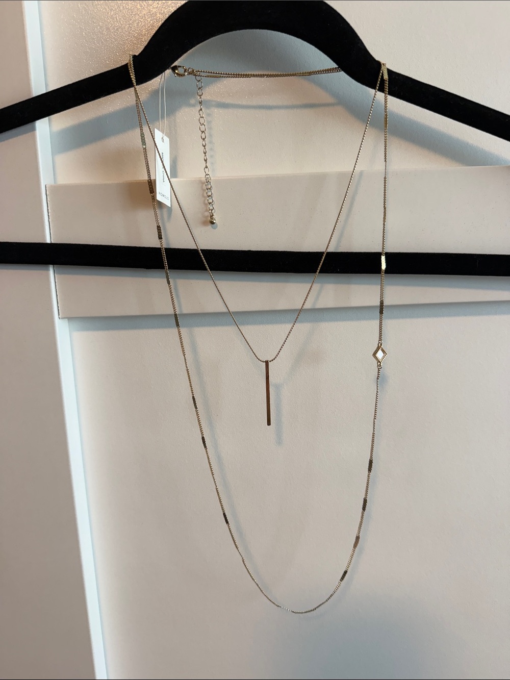 Layered Gold Bar Pendant Necklace - Elegant Tier Design